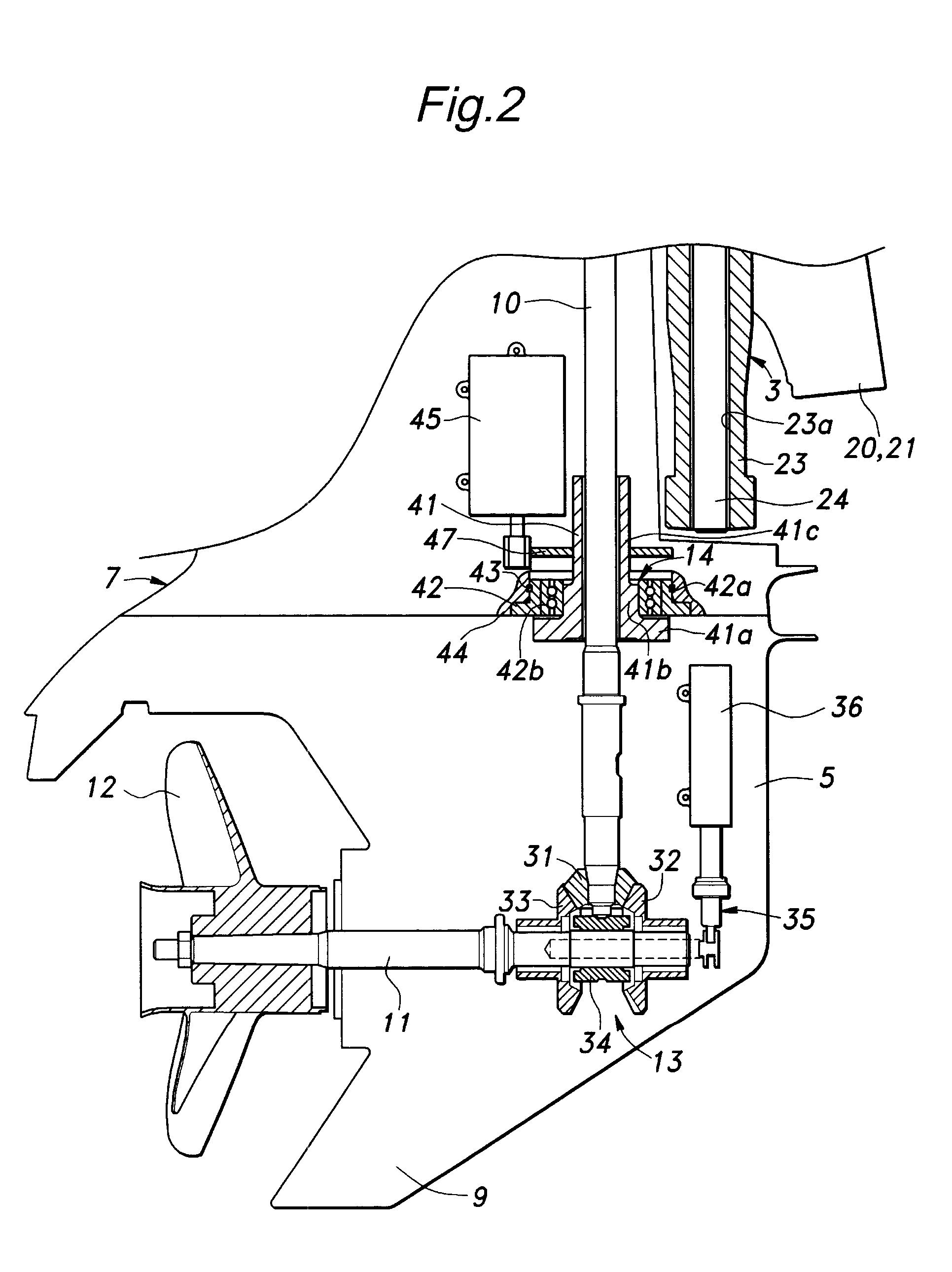 Outboard marine motor that allows a large steering angle