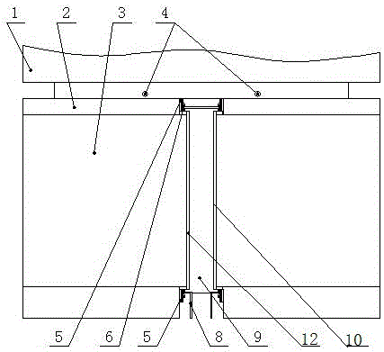 Urine and feces receiving device used on nursing bed and nursing bed