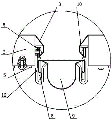 Urine and feces receiving device used on nursing bed and nursing bed