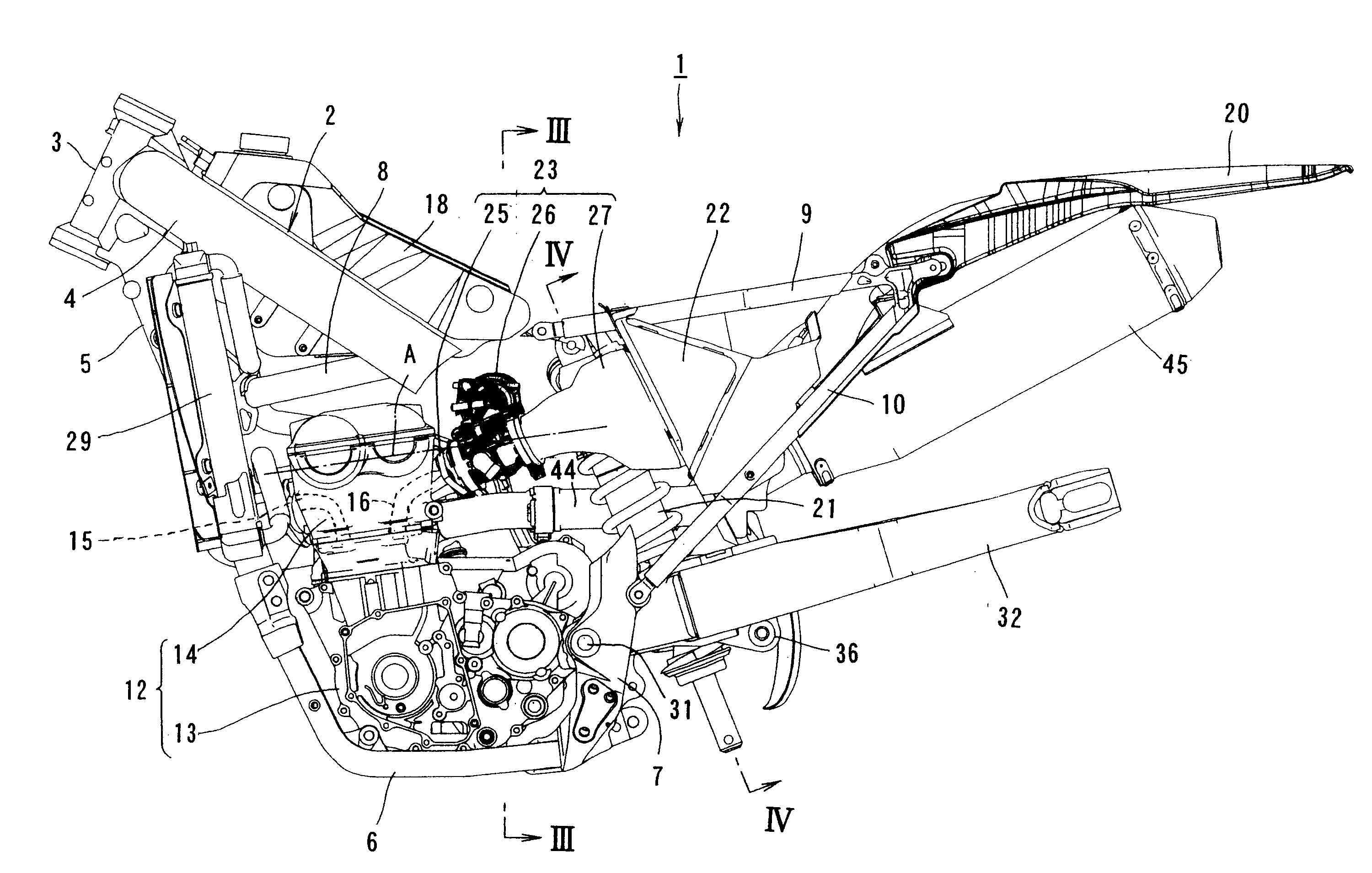 Intake device for motorcycle