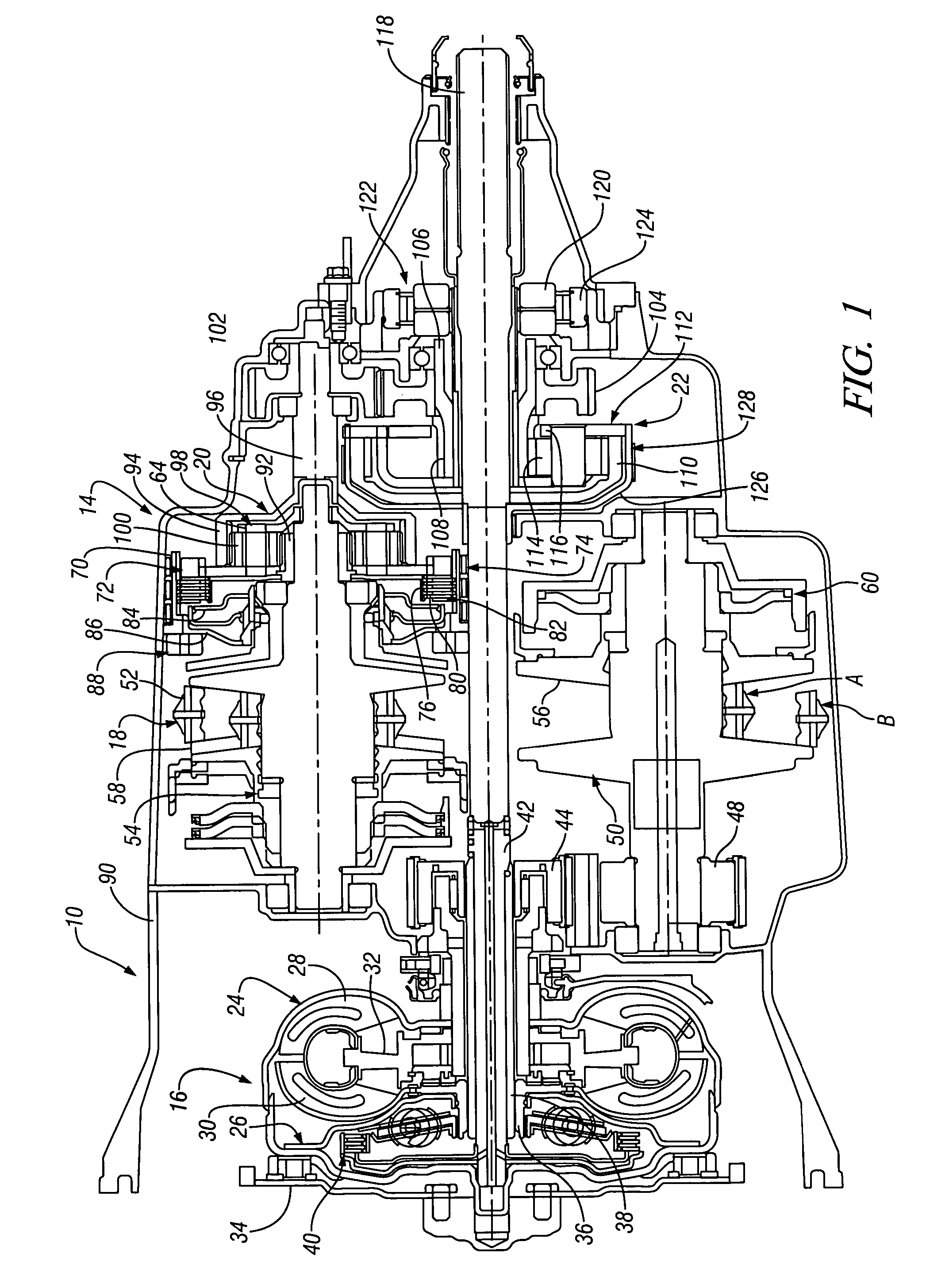 Three-mode continuously variable transmission with a direct low mode and two split path high modes