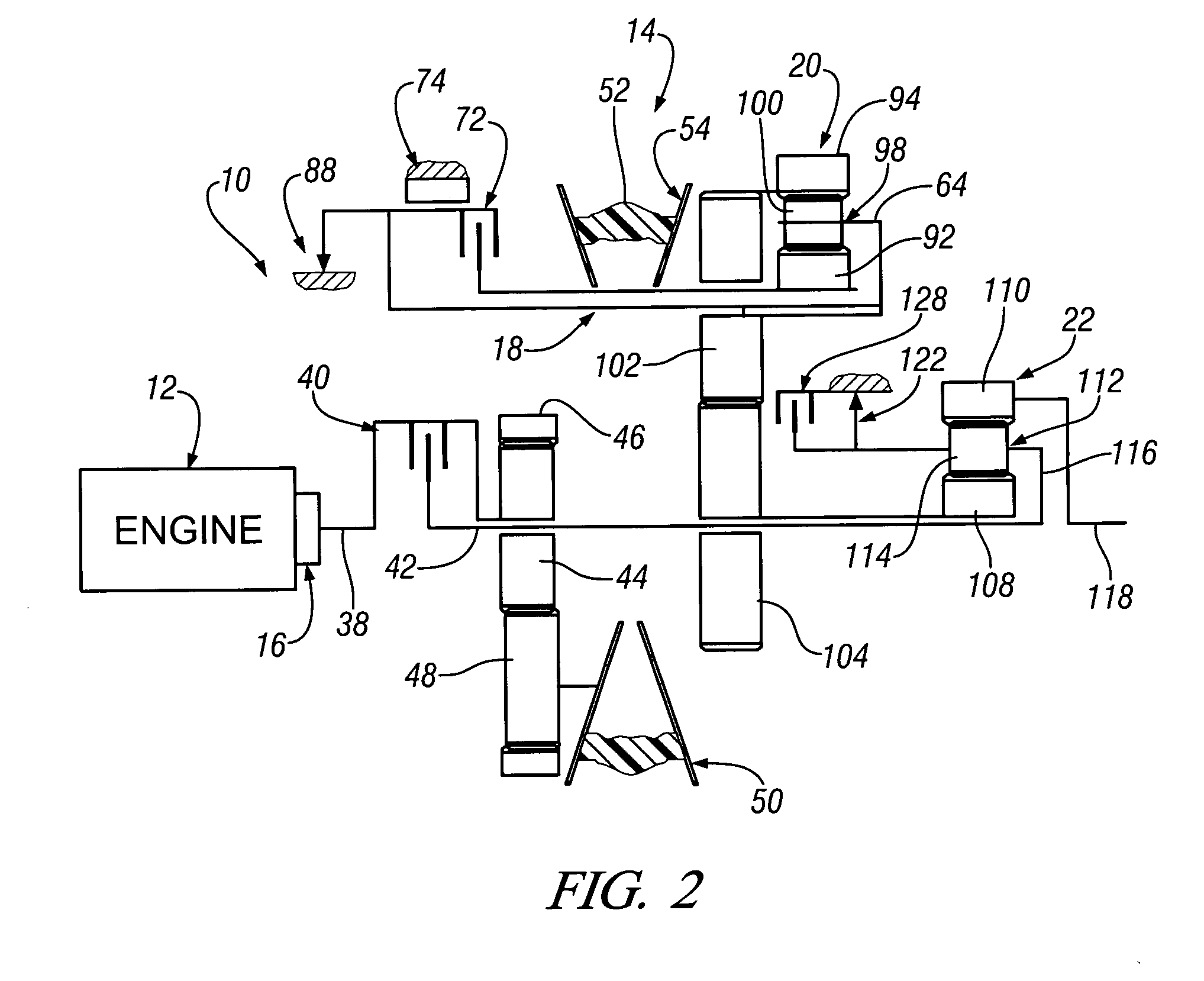 Three-mode continuously variable transmission with a direct low mode and two split path high modes