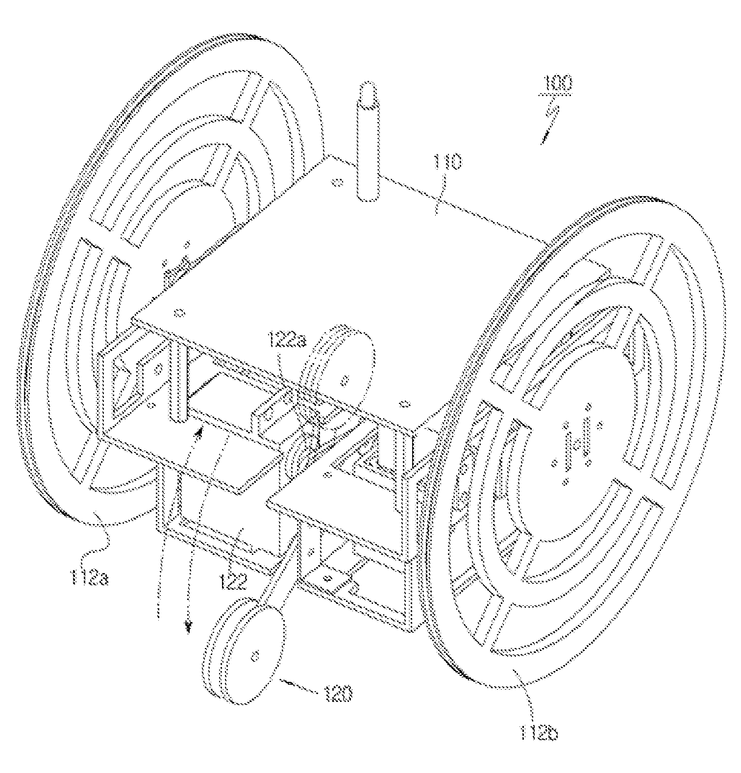 Small mobile robot with built-in auxiliary wheel for overcoming topography