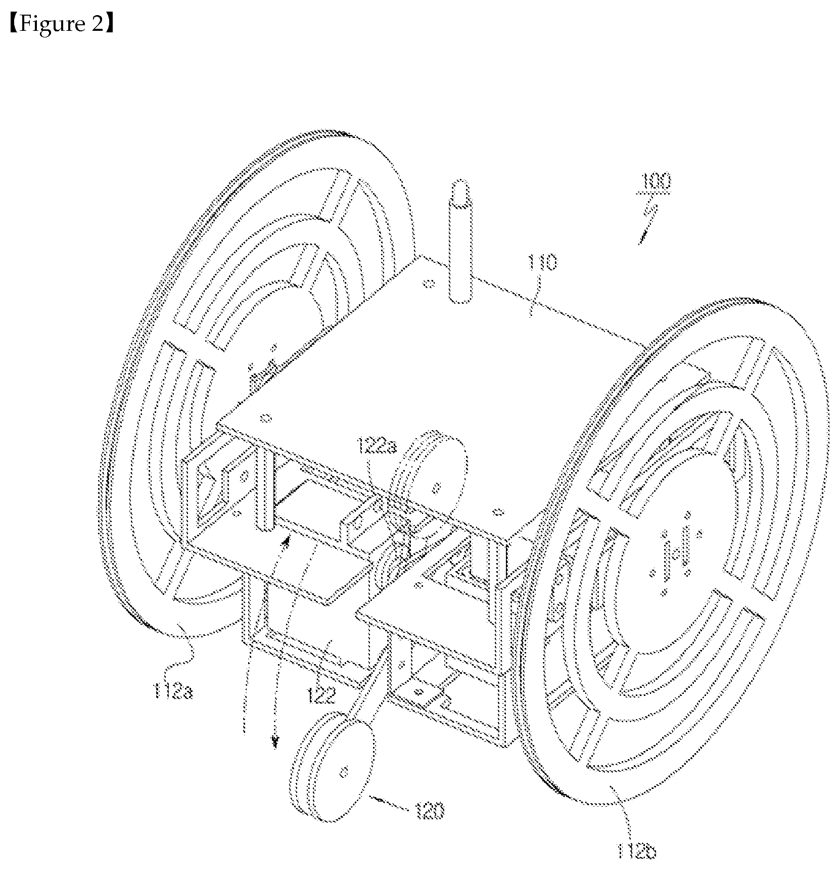 Small mobile robot with built-in auxiliary wheel for overcoming topography