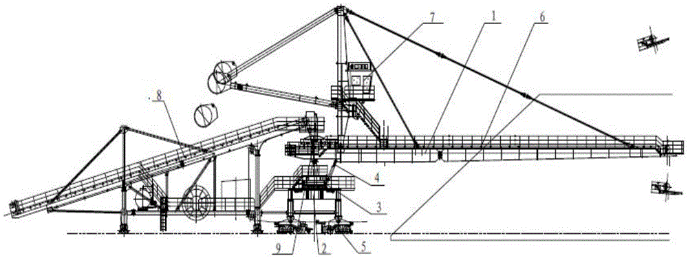 Hinged column type double-pull-rod cantilever stacker