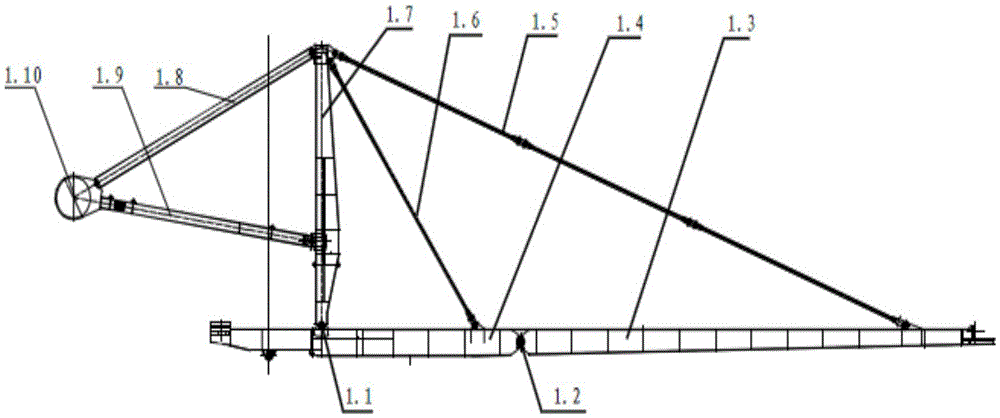 Hinged column type double-pull-rod cantilever stacker