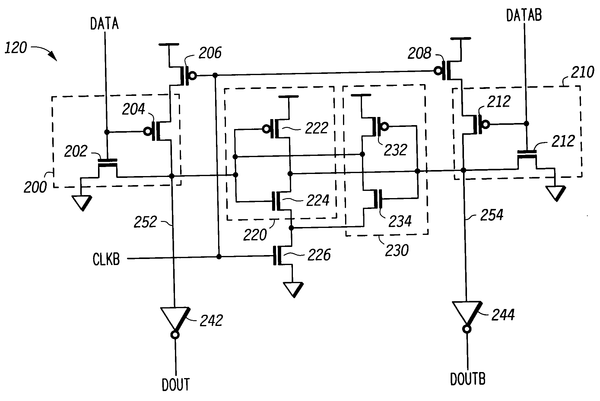 Domino circuitry compatible static latch