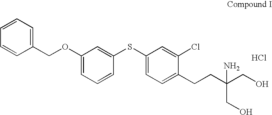 Process for Producing 2-Amino-2-[2-[4-(3-Benzyloxyphenylthio)-2-Chlorophenyl]Ethyl]-1,3-Propanediol Hydrochloride and Hydrates Thereof, and Intermediates in the Production Thereof