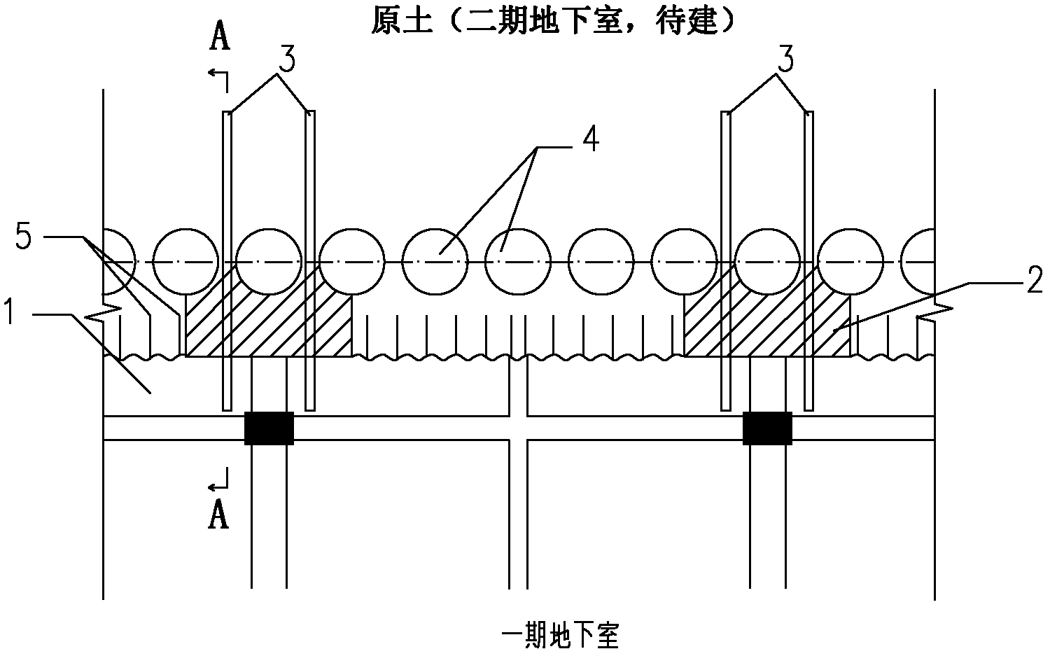 Supporter exchanging method for stage construction basement using cast-in-situ bored piles as separation palisade