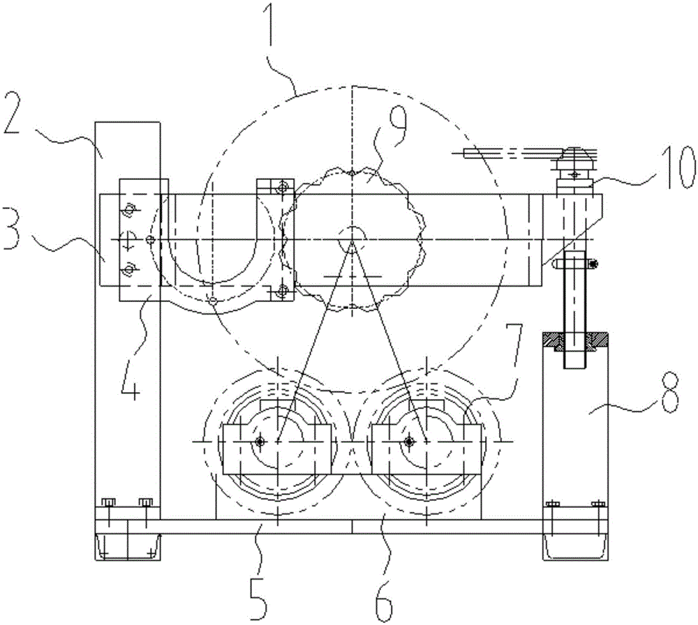 A supporting wheel test bench