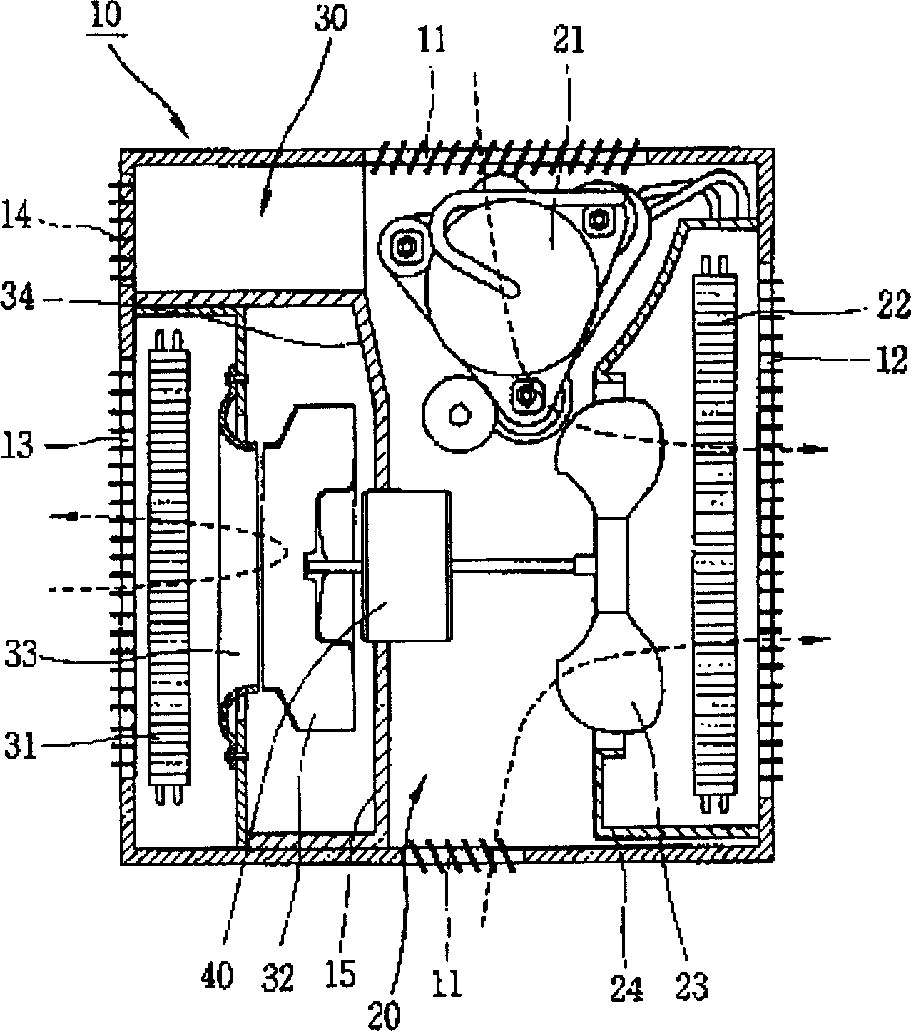 Window type air conditioner and contrifugal fan thereof