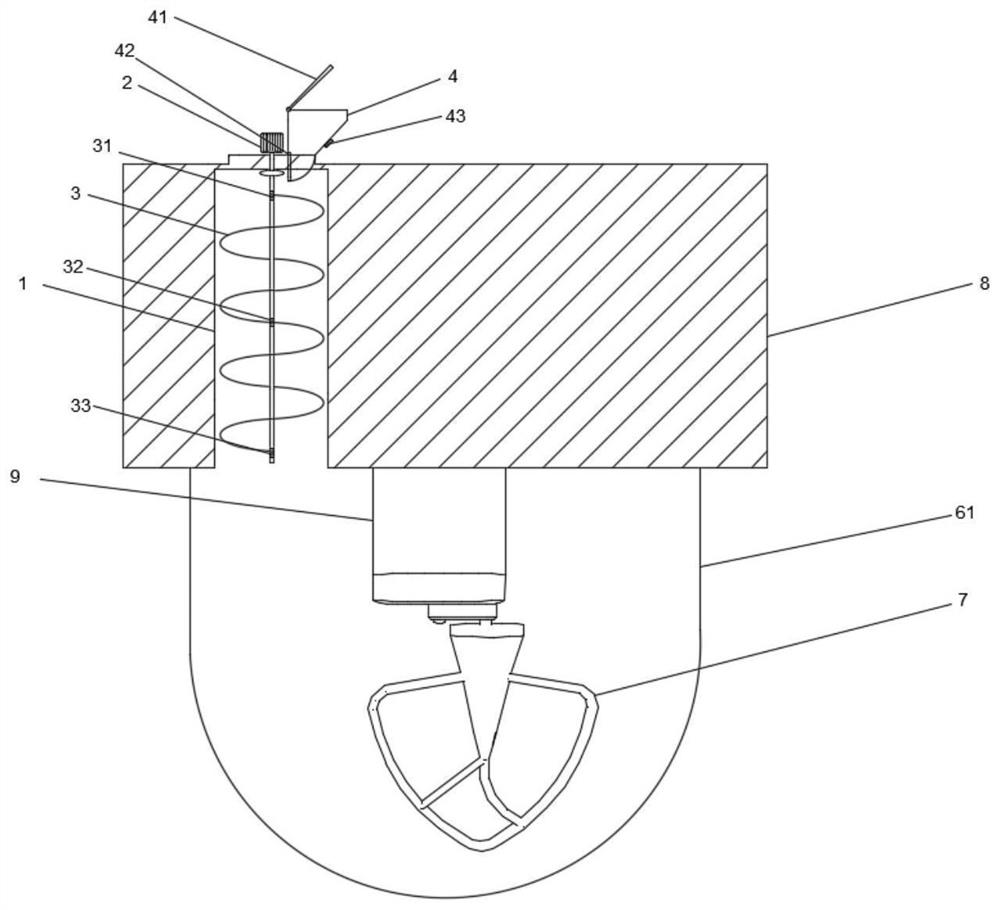 Asphalt mixture stirring device capable of automatically feeding fibers