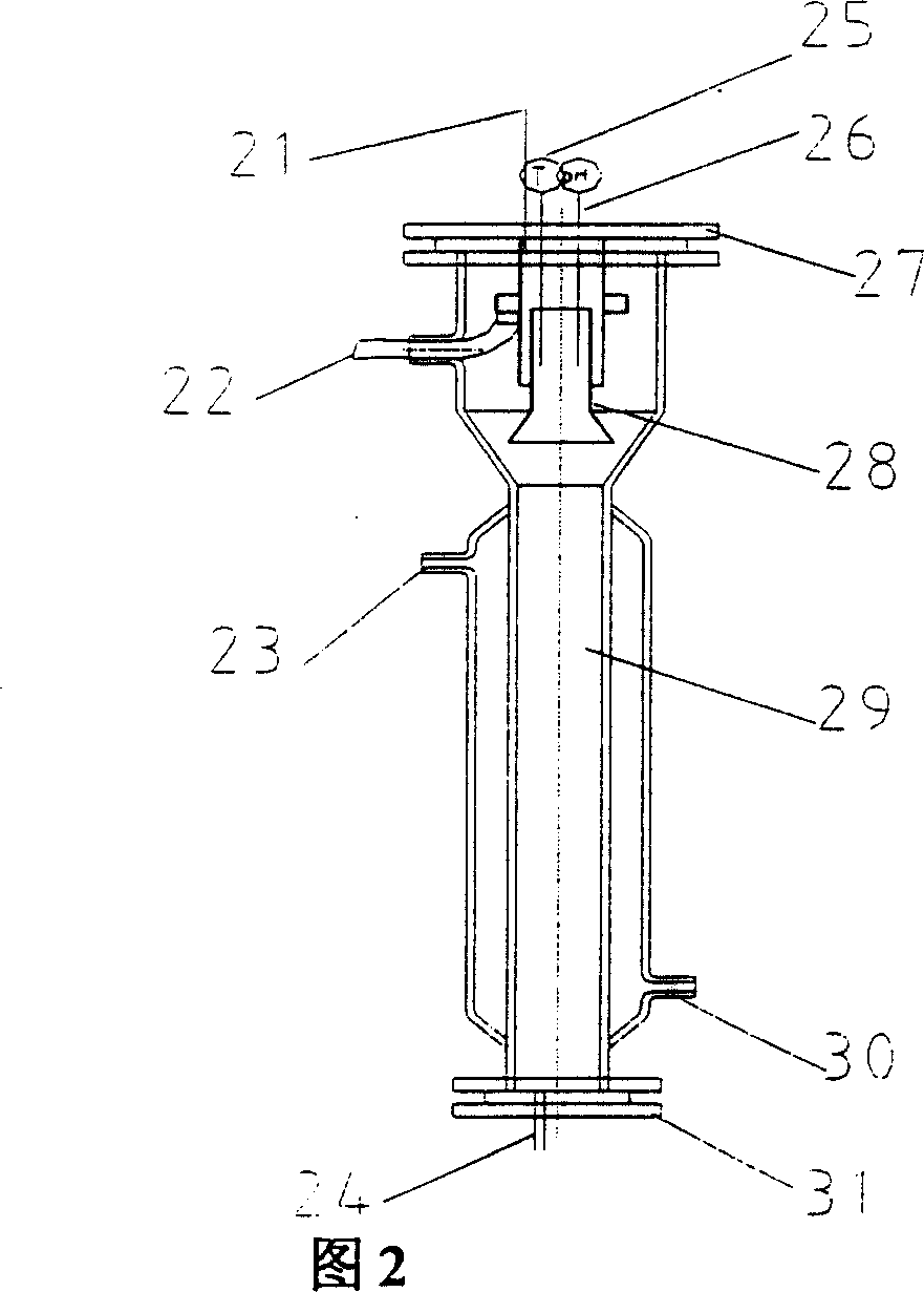 Highly effective methane-producing device for high concentration waste water treatment