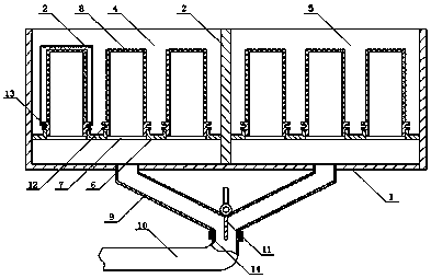 Bag dust collecting tank for wood industry