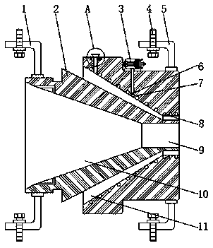 Tube extruding eye die for production of wires and cables