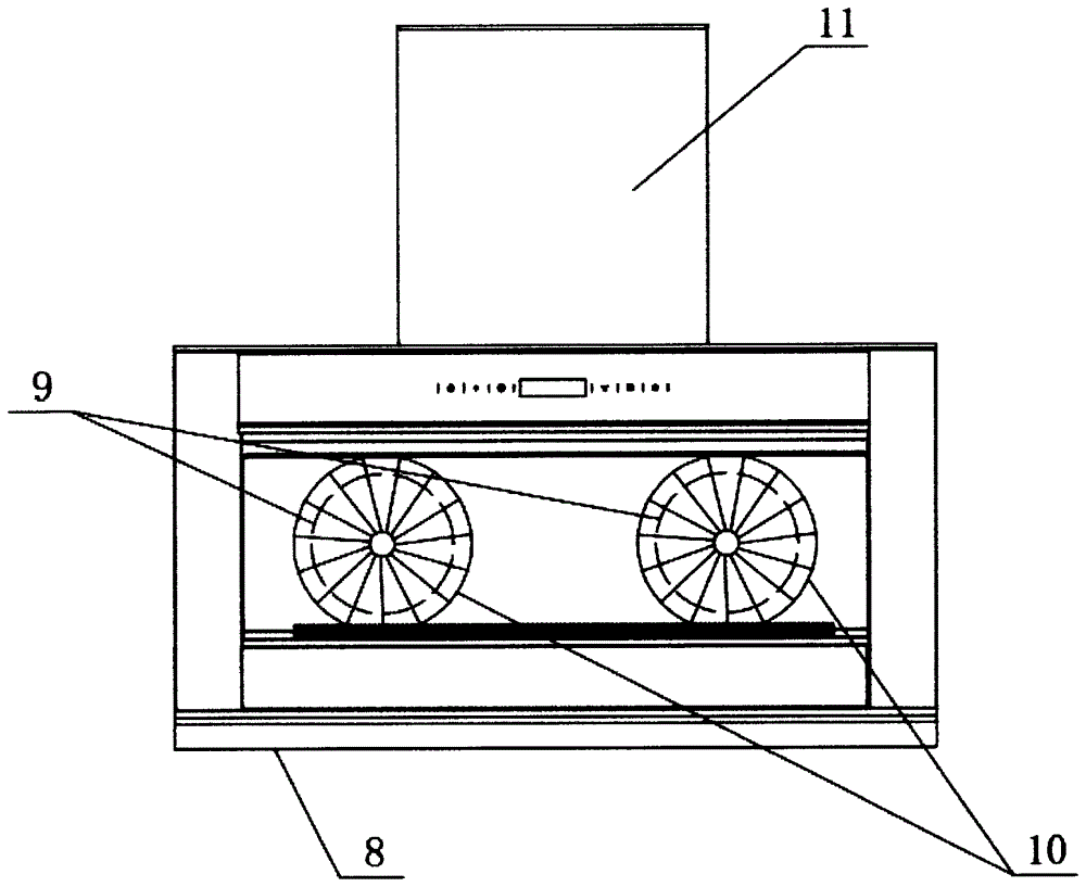 Oil fume separation extractor hood with purifier blade disc