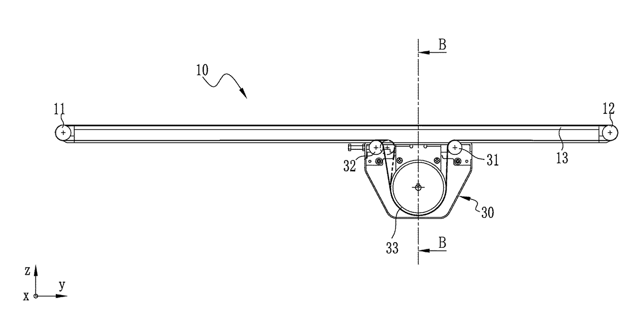 Drive device for belt conveyor device