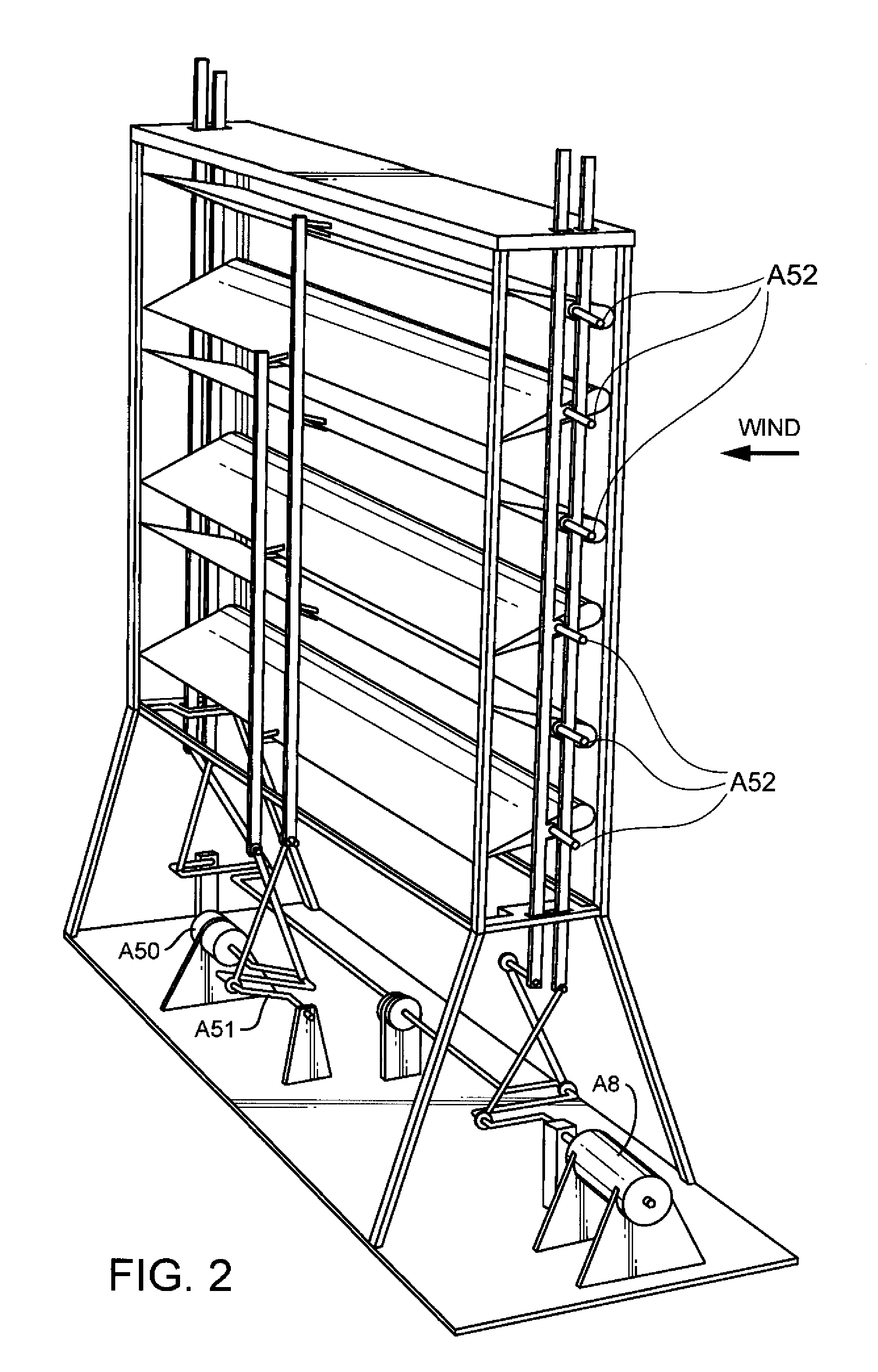 Reciprocating Wind-powered Transducer Employing Interleaved Airfoil Arrays