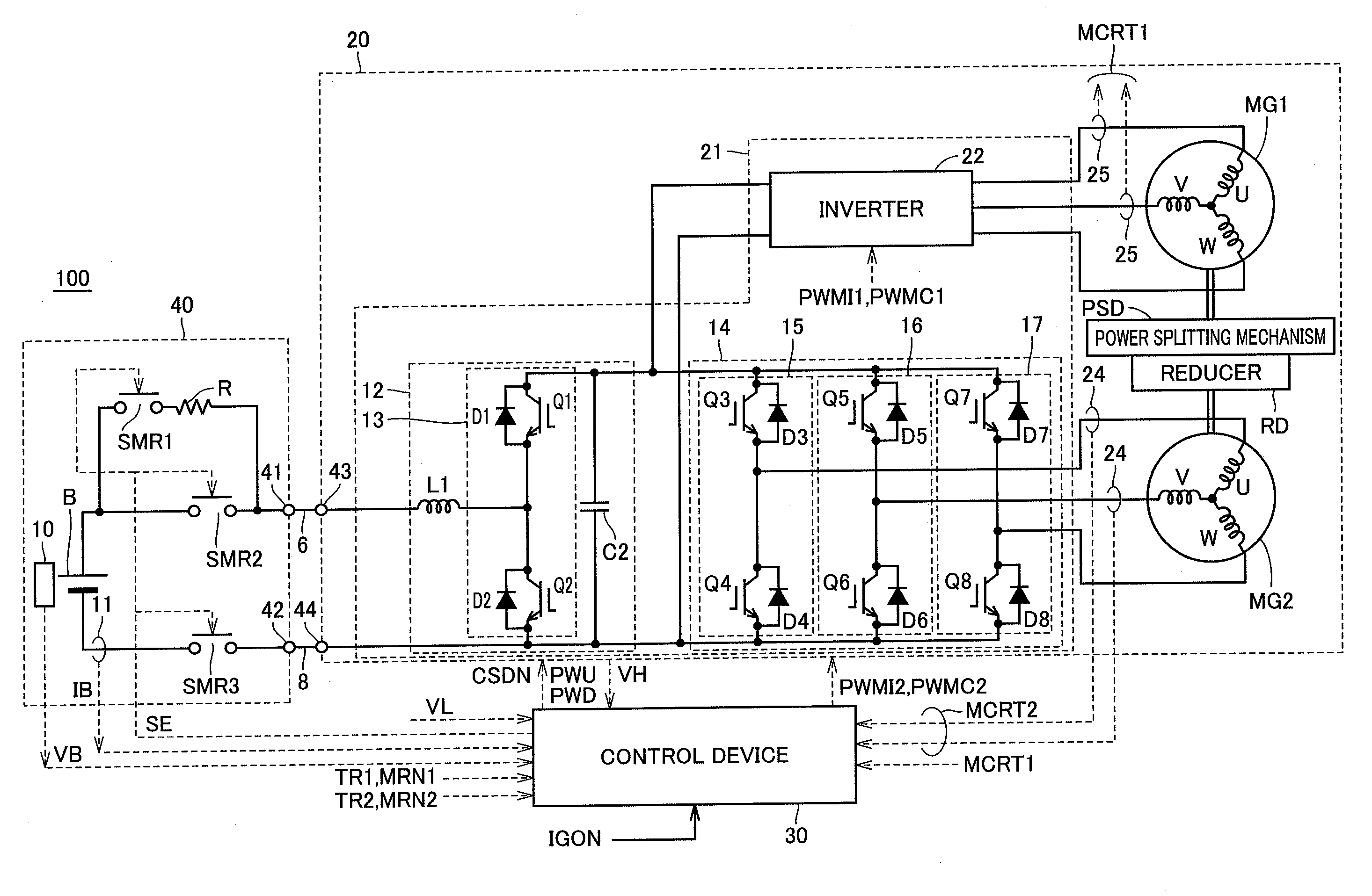 Drive device of vehicle