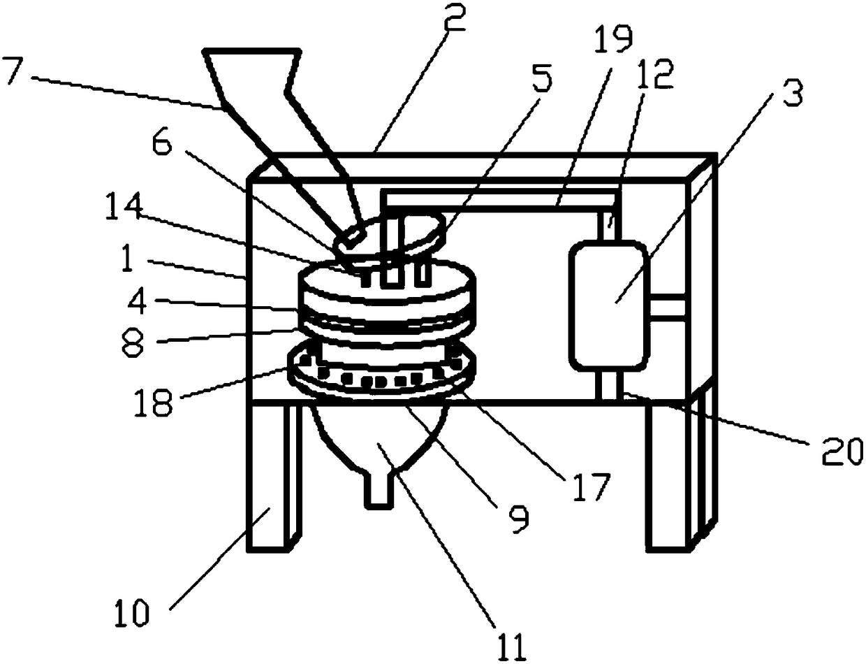 Laterally-vertical type grinder of calcium carbonate