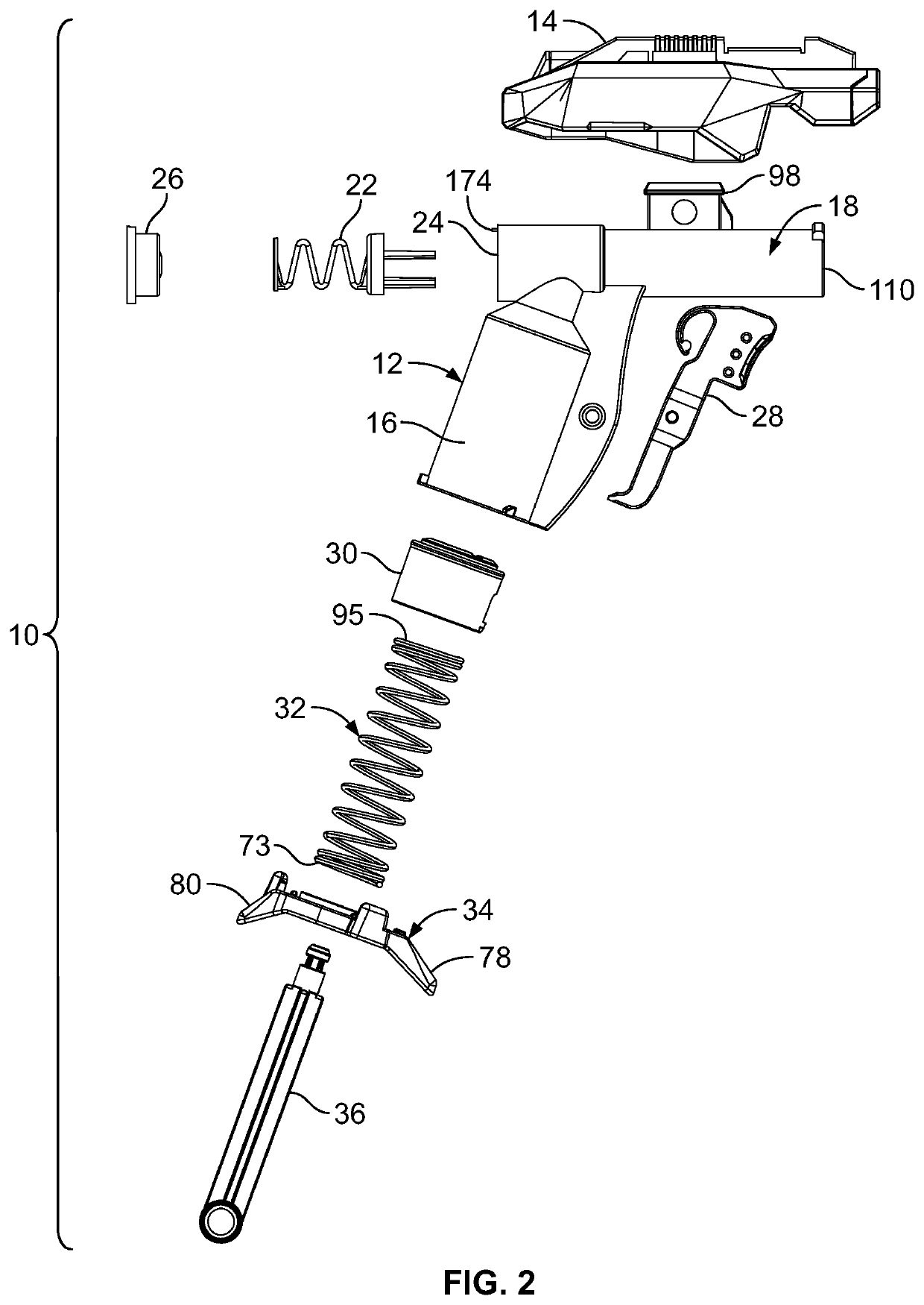 Toy launcher apparatus with few parts and quick and easy assembly