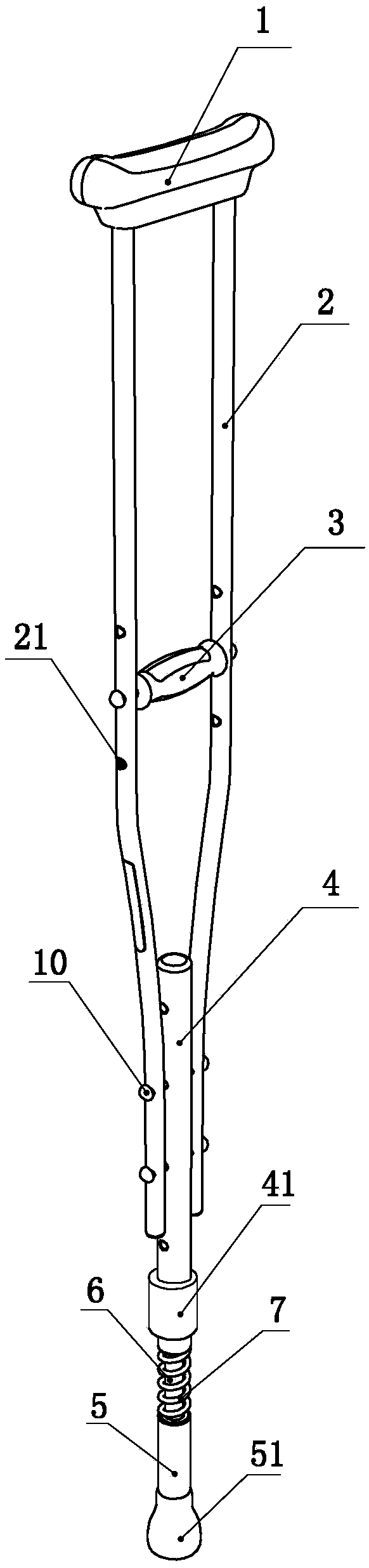 Underarm crutch with power generation function