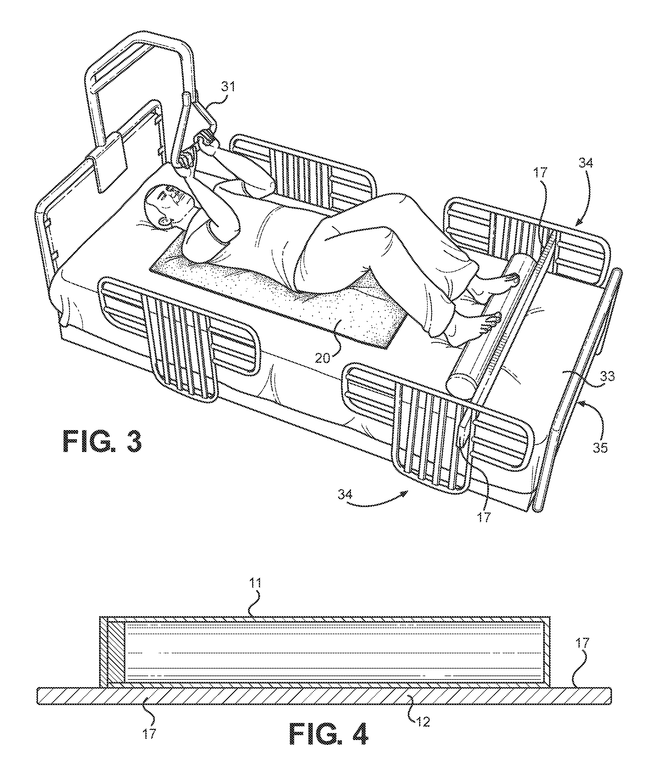 Patient movement support device and method