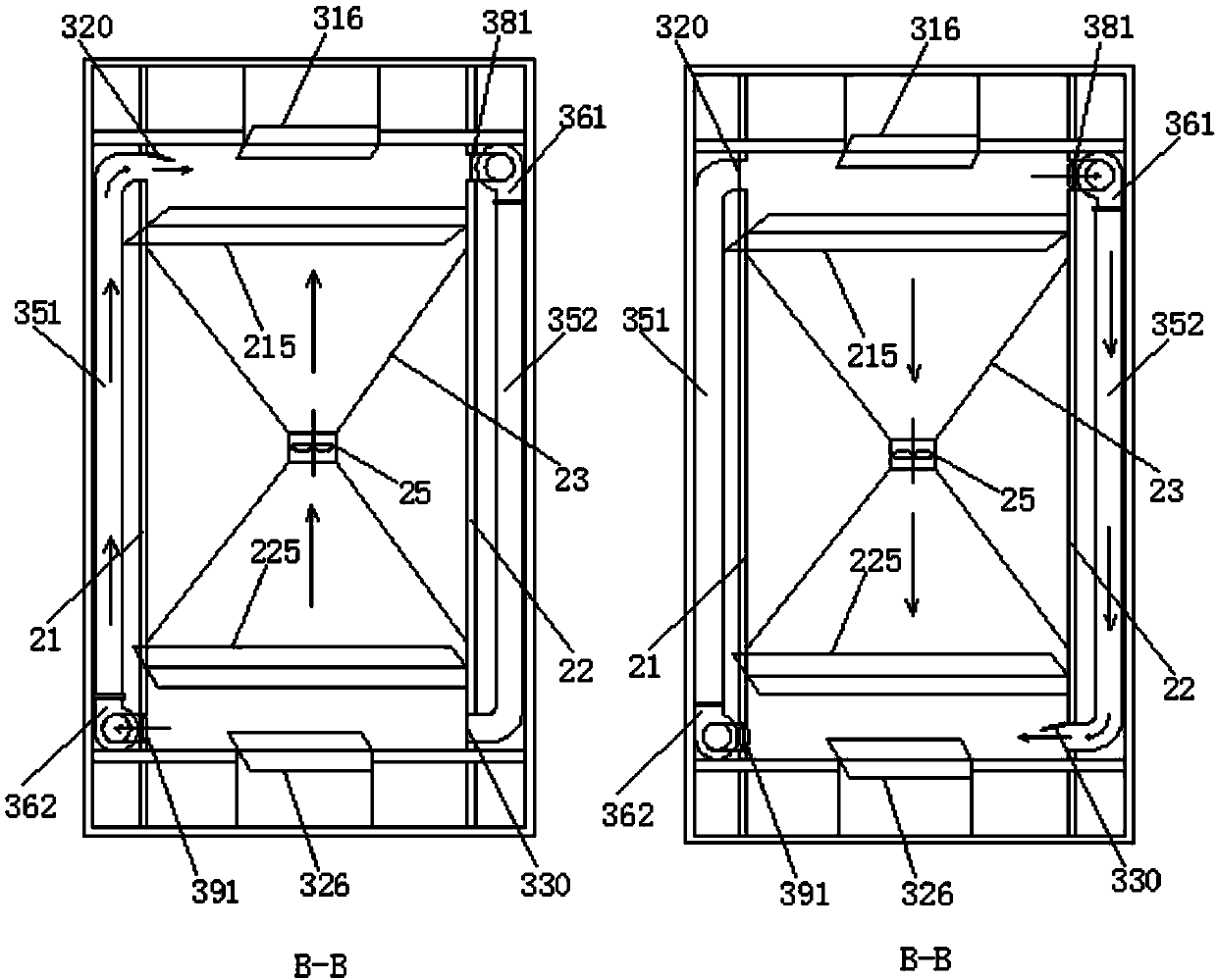 Bidirectional airflow baking device