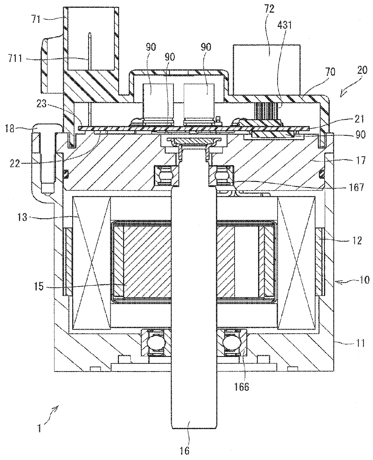 Drive unit including terminals in resiliant contact with each other