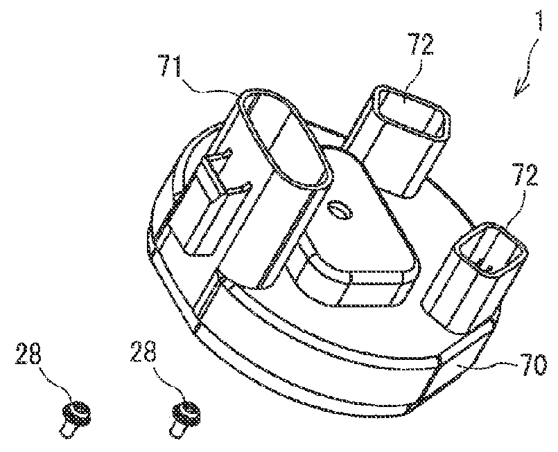 Drive unit including terminals in resiliant contact with each other