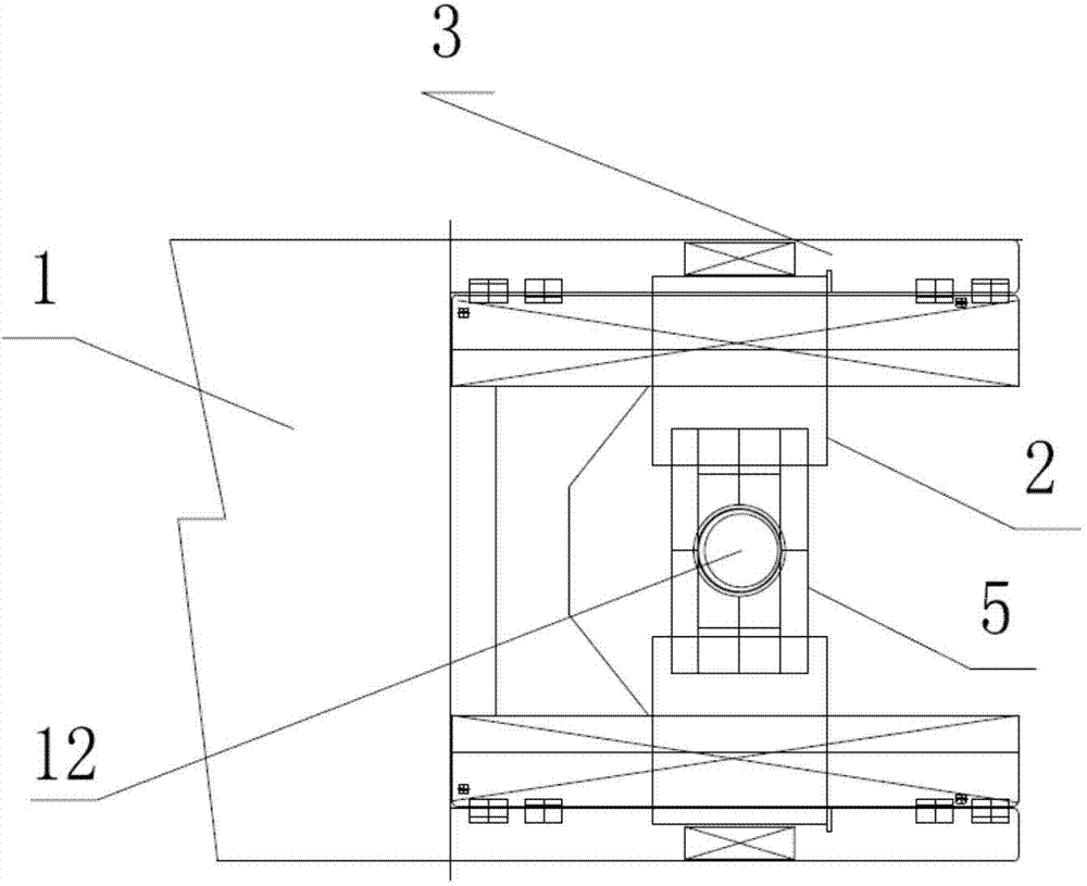 Overall offshore wind generating set conveying and mounting all-in-one ship with primary floating body and secondary floating body and overall conveying and mounting method