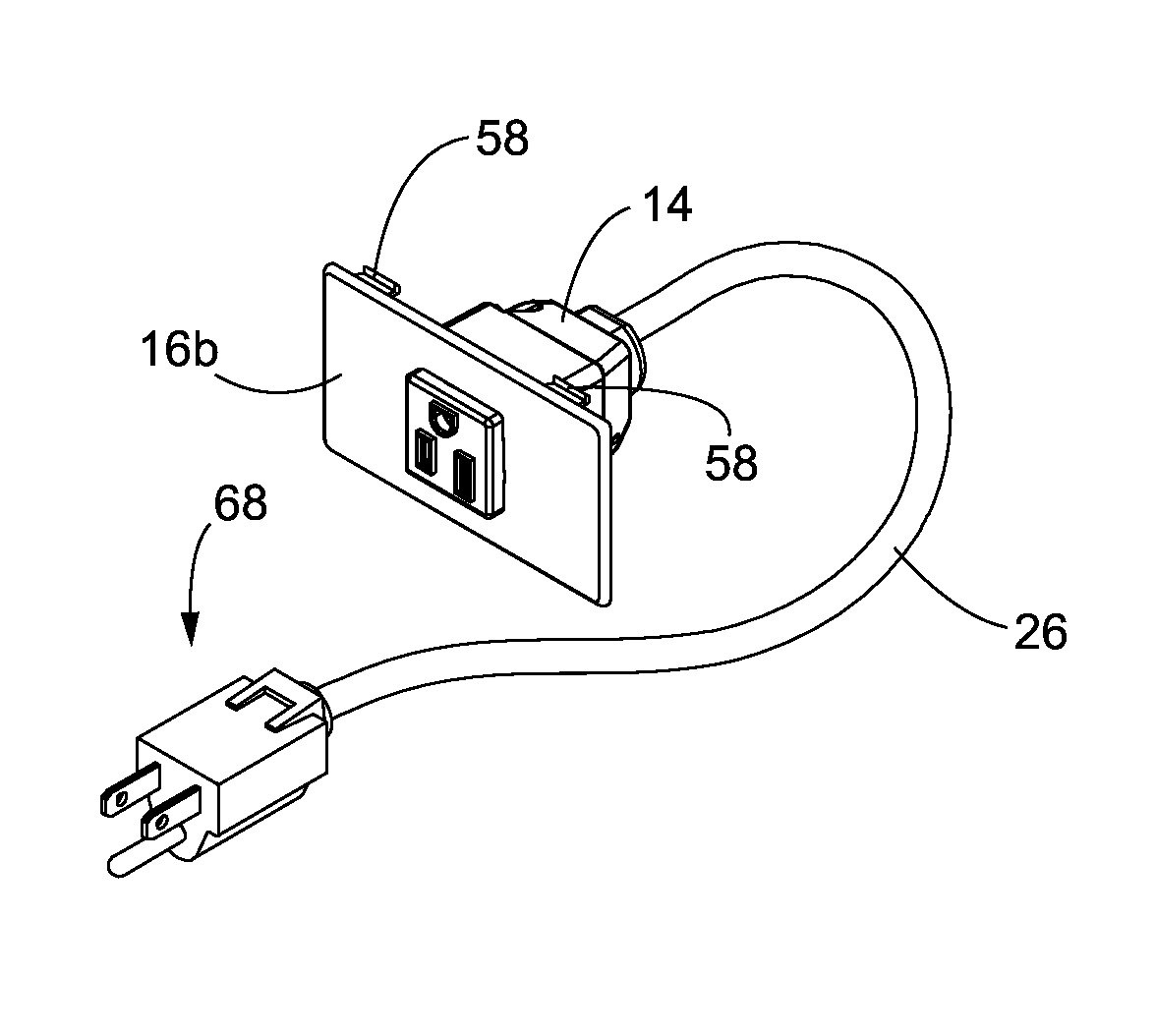 Electrical receptacle assembly with housing