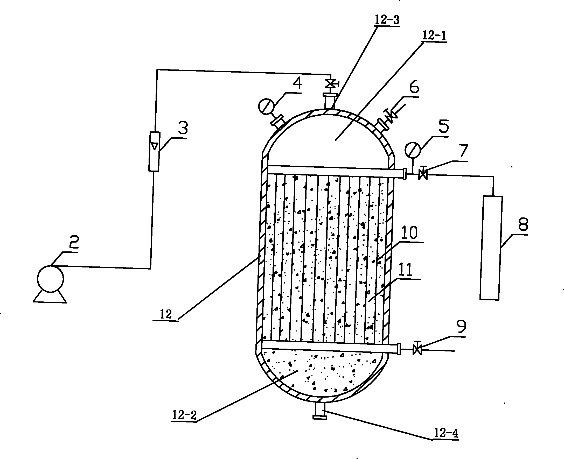 Fixing bed wet catalytic oxidation reactor using foamless oxygen-supplying technology