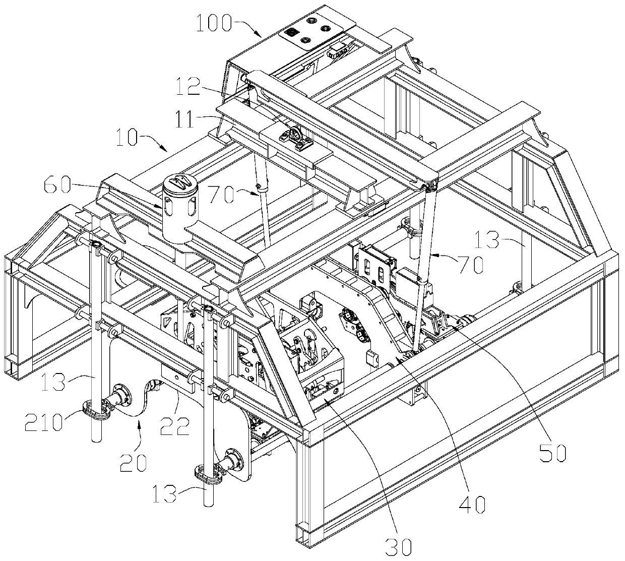 Subsea pipeline flange assembling, connecting and installing device