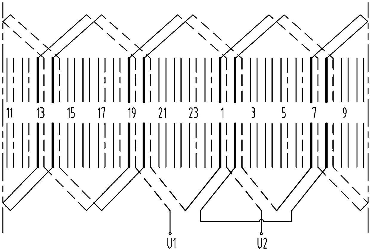 A new double-layer wave winding method that can save wiring space at the outlet end