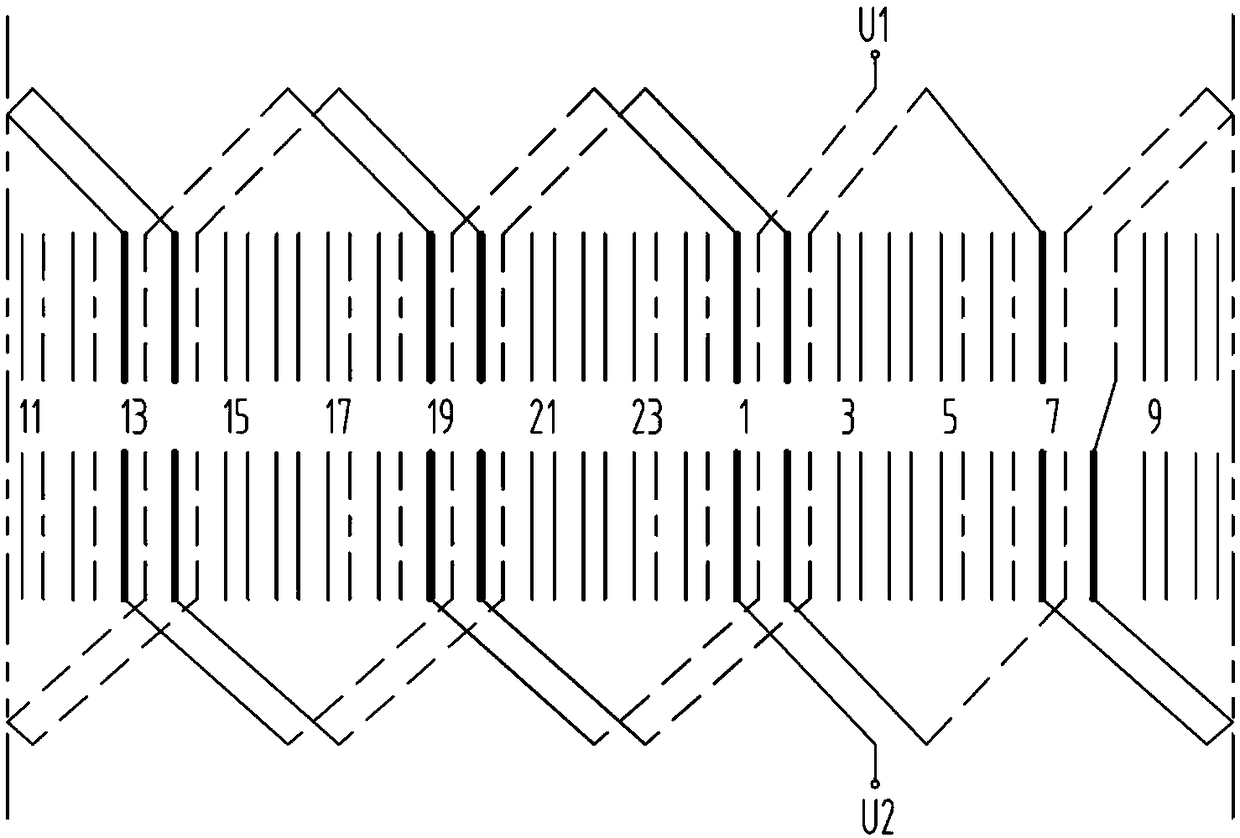 A new double-layer wave winding method that can save wiring space at the outlet end