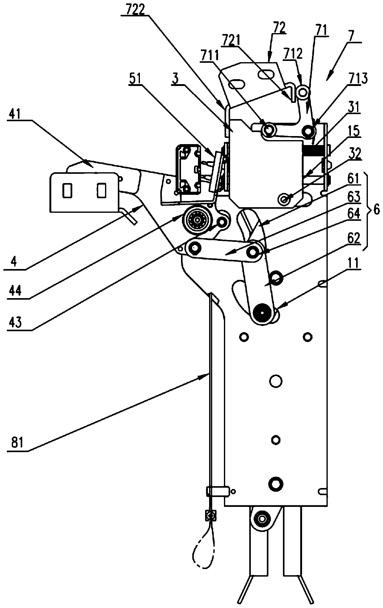 Asynchronous door knife device of elevator car door lock