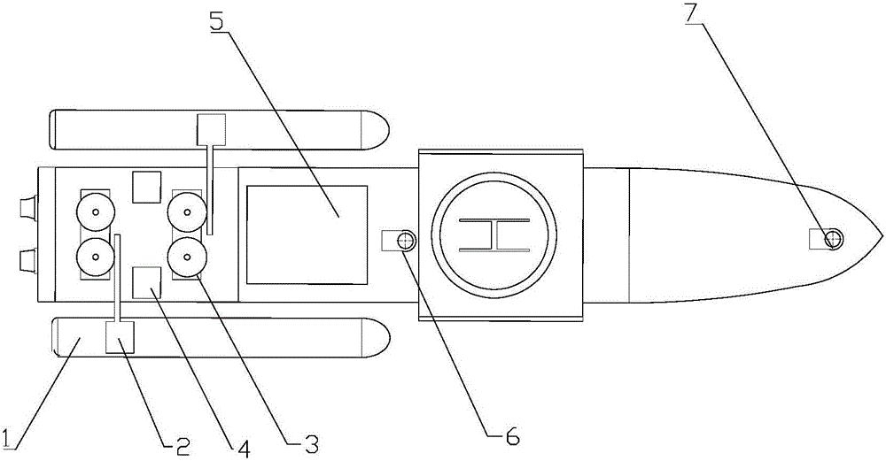 Self-adaptive adjustable device arranged on maritime cruising search and rescue unmanned ship