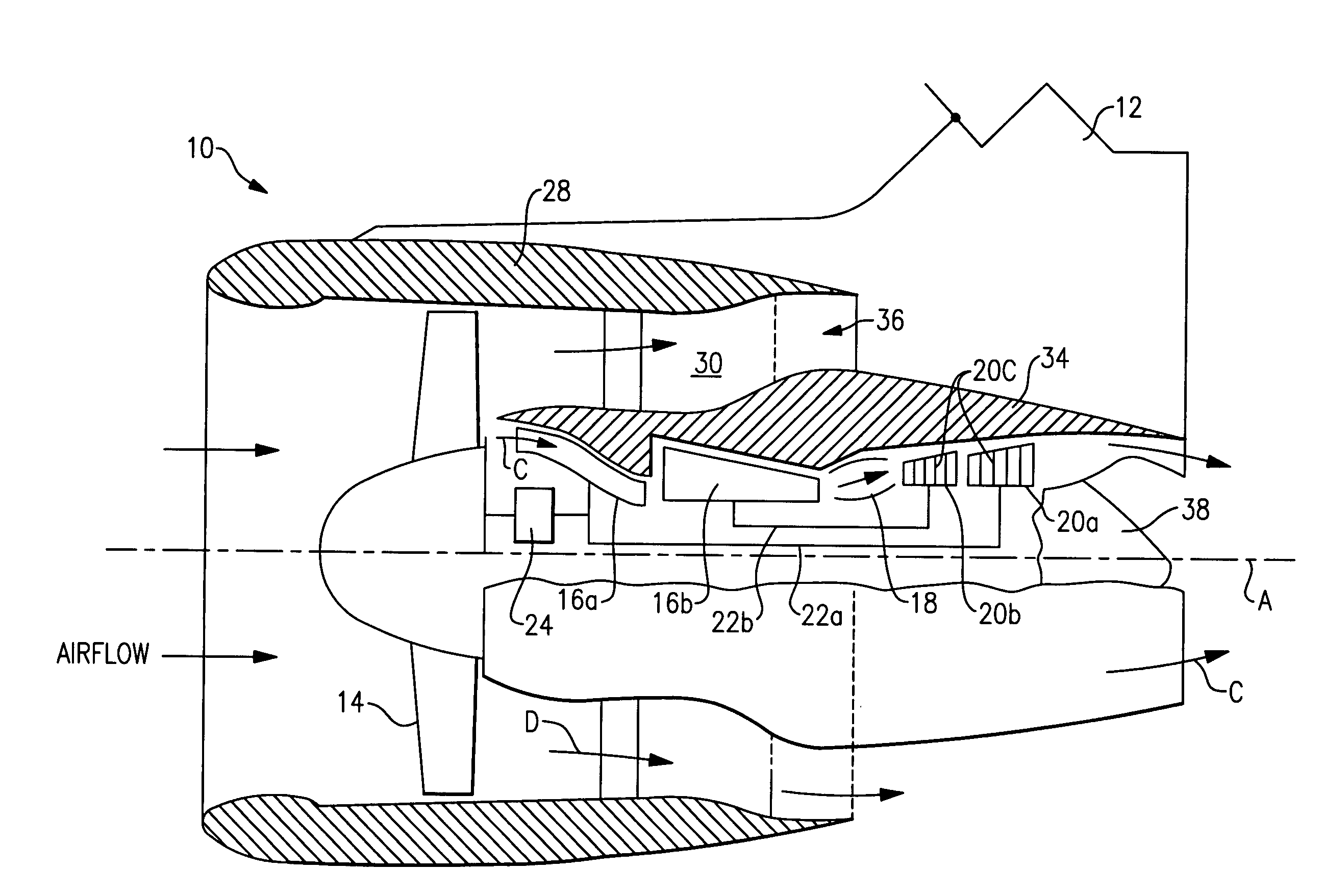 Refractory metal core main body trench