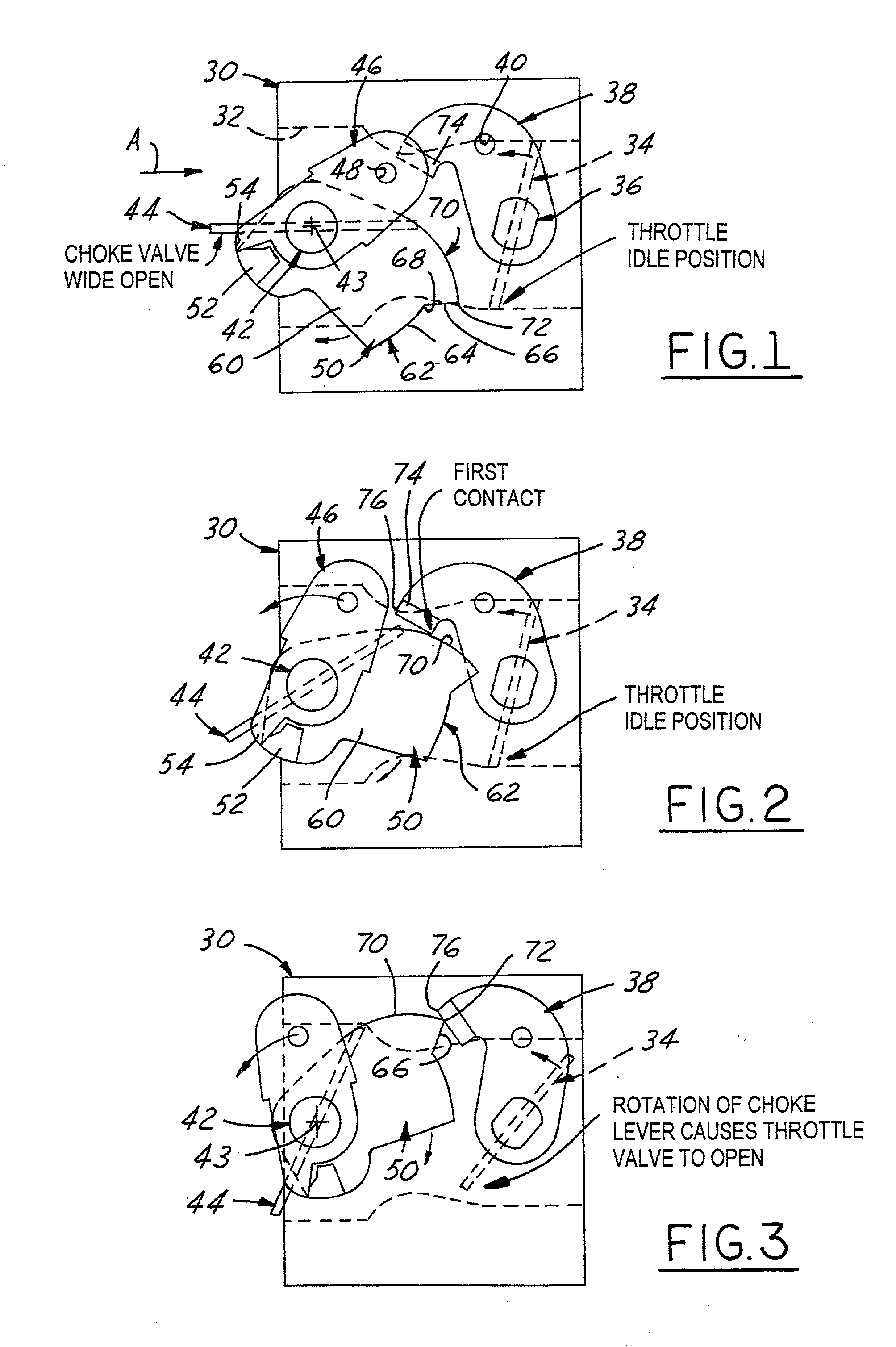 Carburetor throttle and choke control mechanism