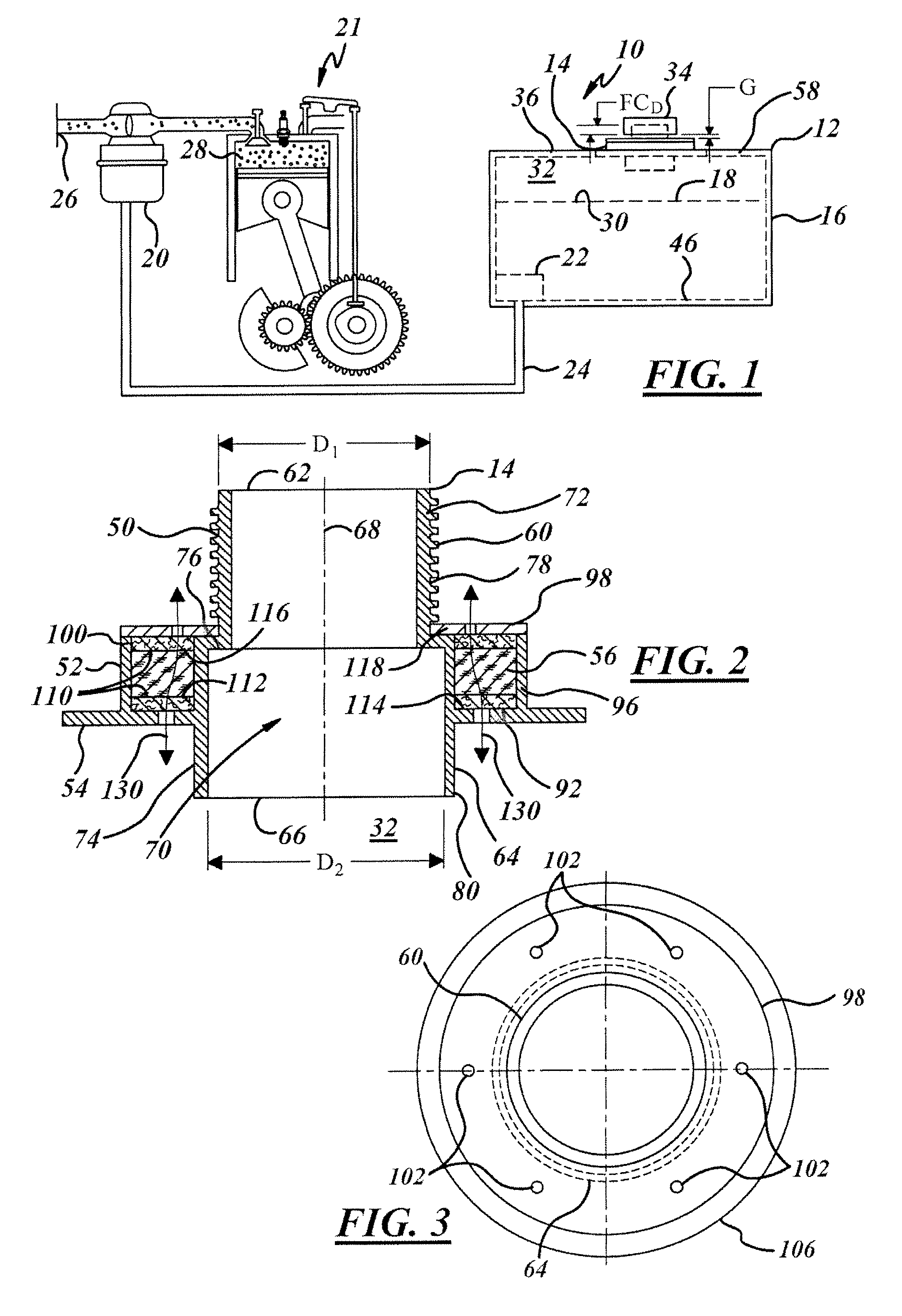 Passive evaporative emission control module