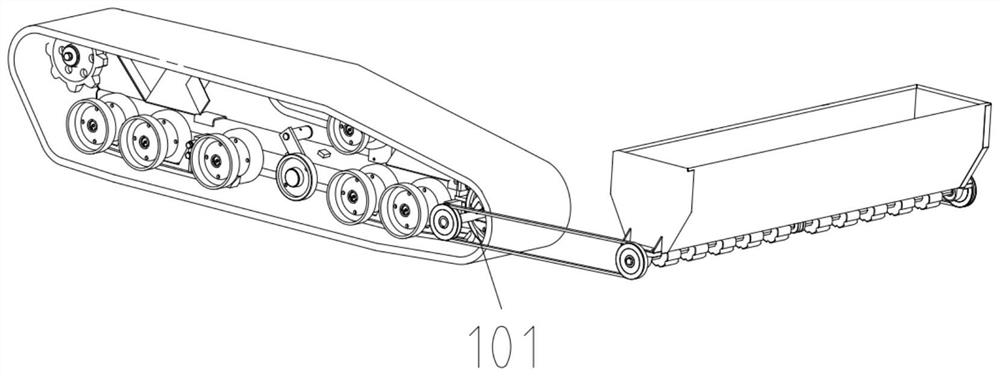 A crawler combined harvesting-fertilizer strip application machine