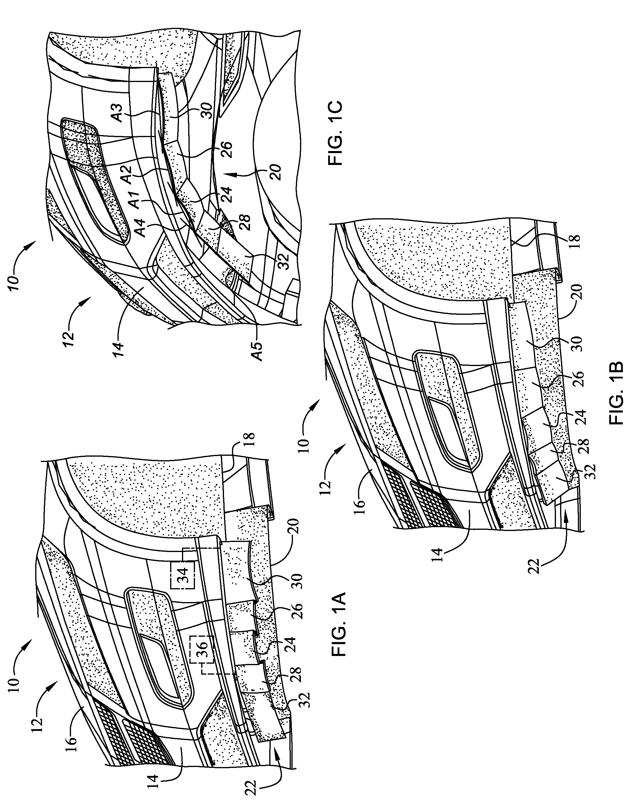 Retractable curved air dam