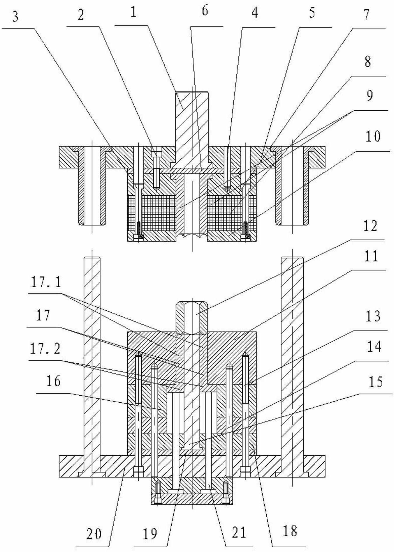 Hot stamping mould for nut