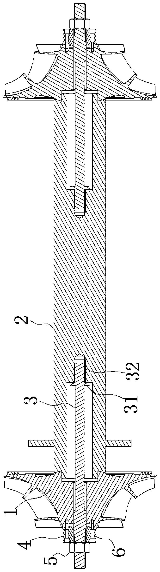 Self-locking centrifugal compressor impeller structure