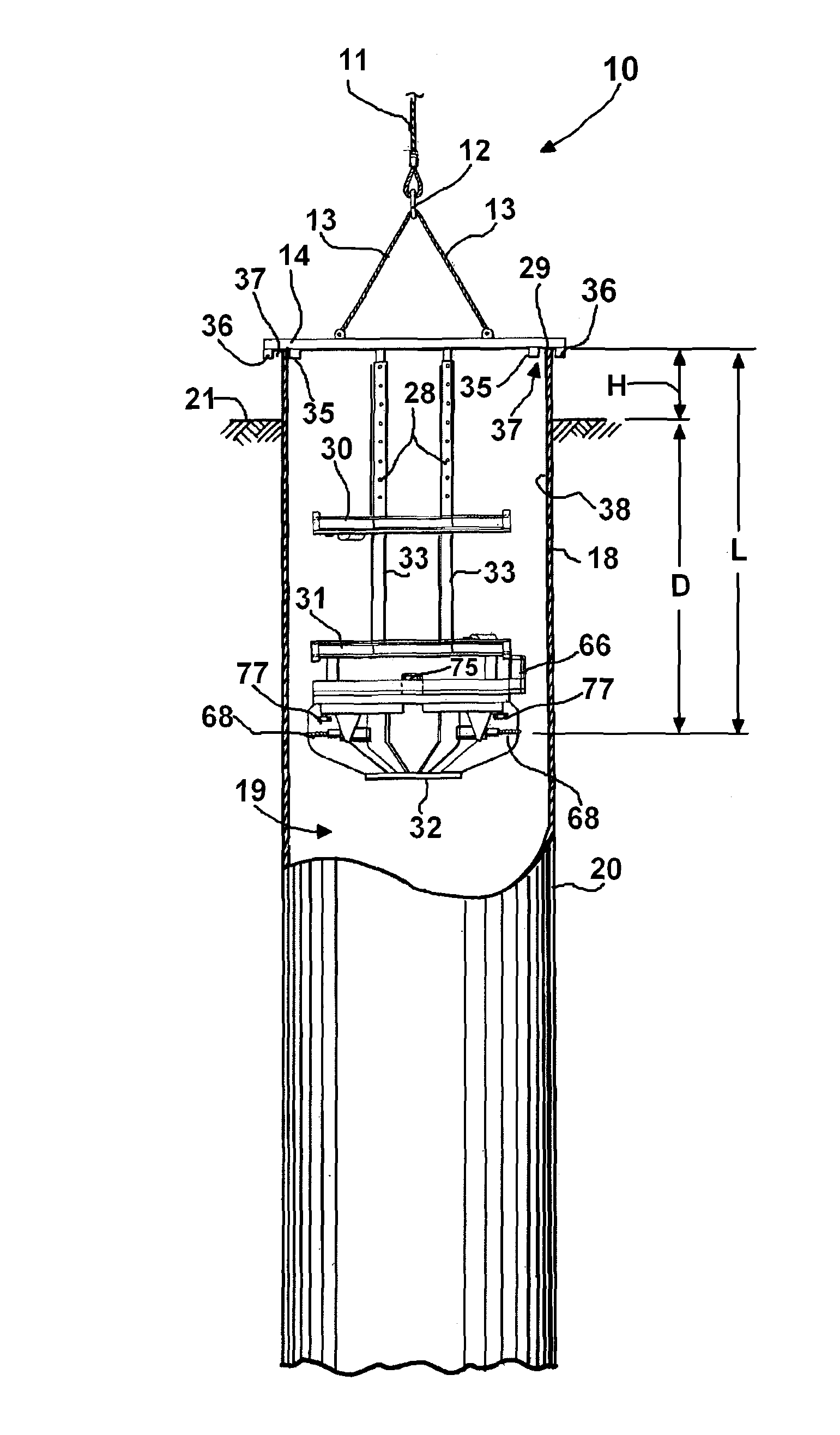 Internal jacket leg cutter and method