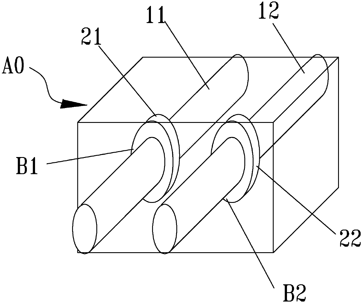 Steel structure anchor block formed through connection of box iron and water supply and return fixed joints and box iron calculation method