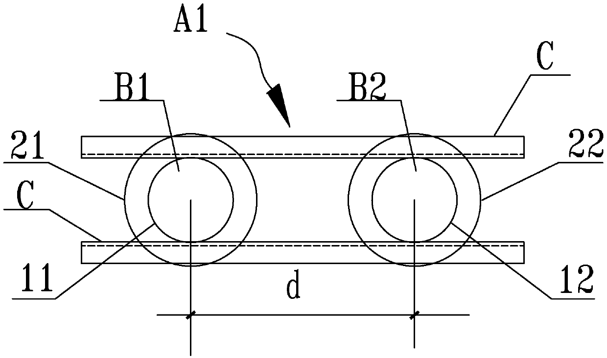 Steel structure anchor block formed through connection of box iron and water supply and return fixed joints and box iron calculation method