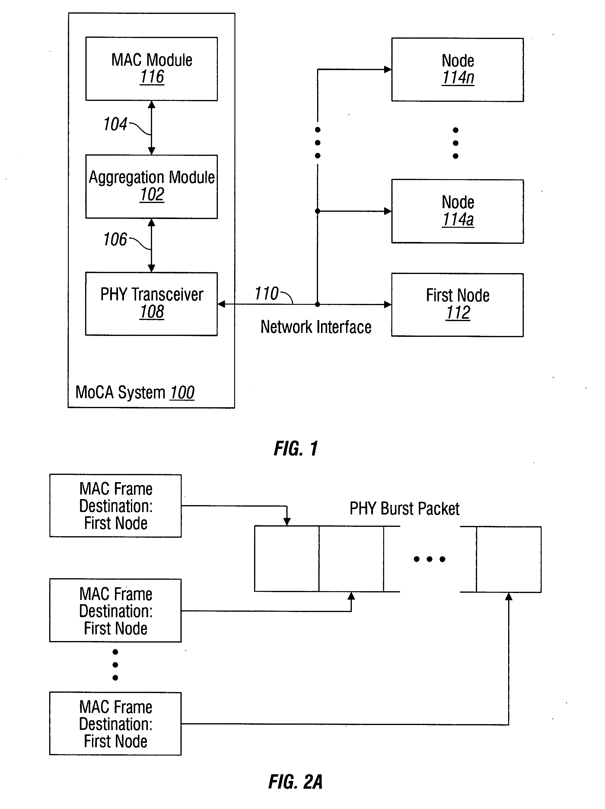 MoCA frame bundling and frame bursting