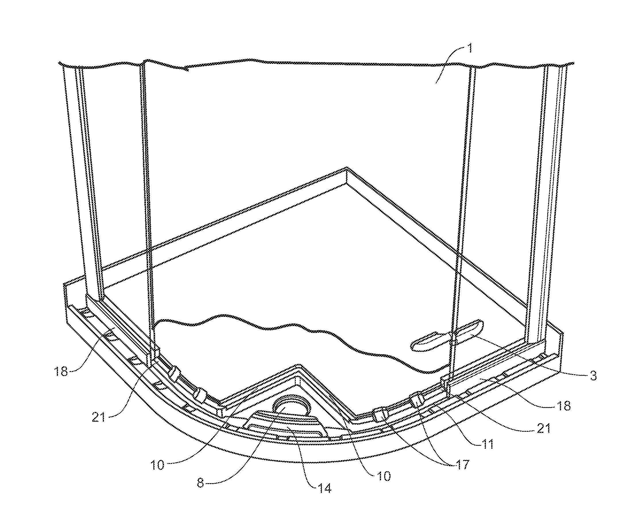 Shower enclosure and base